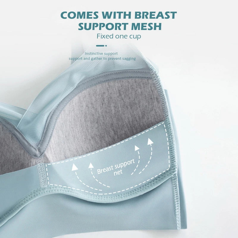 Seamless Push-Up Mesh Patchwork Bralette