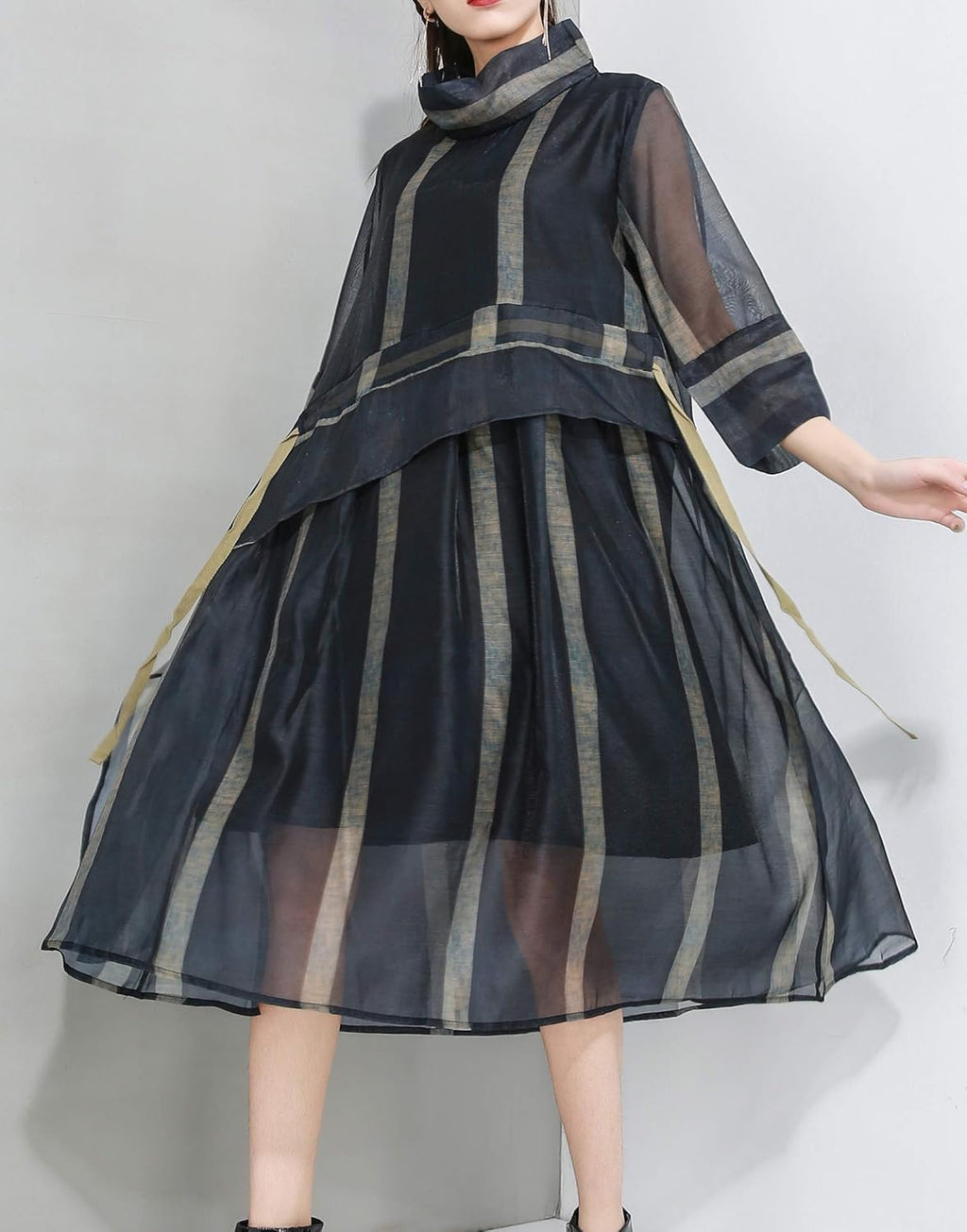 Women Short Sleeve Fashion Loose Casual Midi Tunic Dresses GY2280